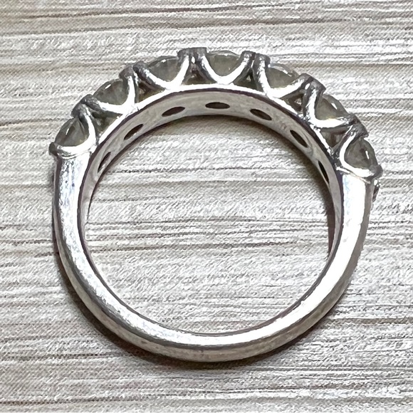 Designer Signed Victoria Wieck Sterling Silver Cubic Zirconia Band Ring, Size 5 - Picture 7 of 12